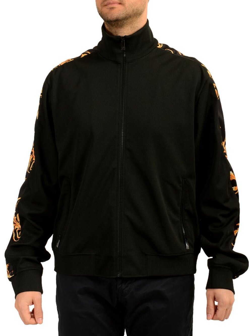 Versace Men's Signature Barocco Print Full Zip Track Jacket US L IT 52